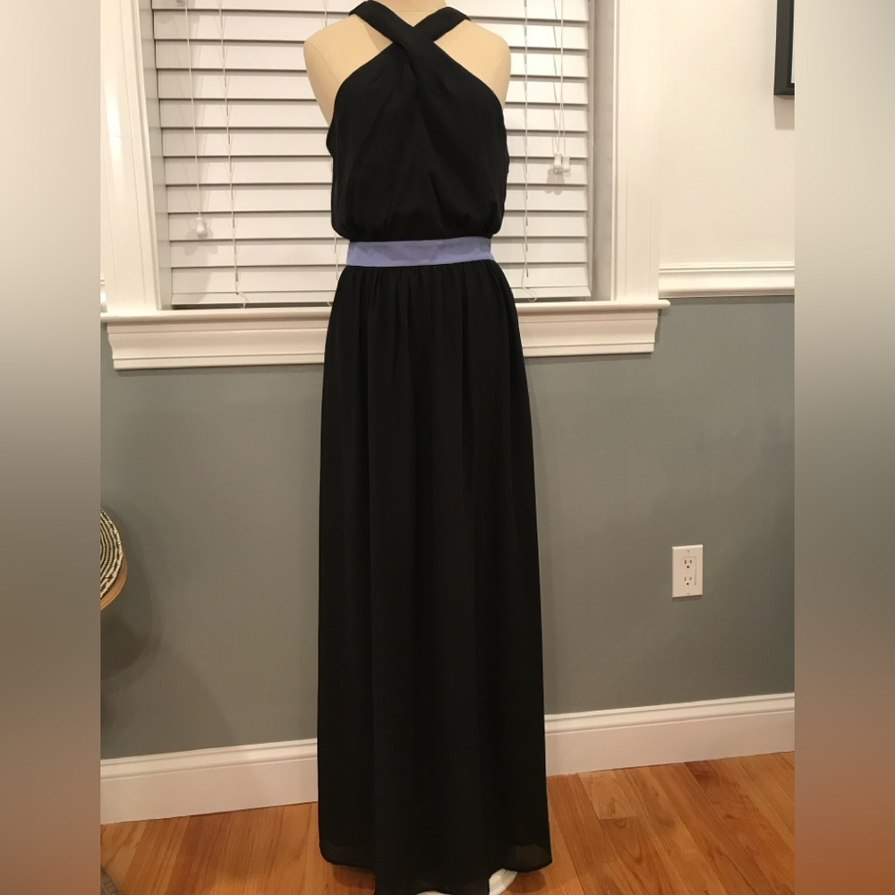 Black Sleeveless Halter Maxi Dress for Weddings or Prom Dress Small